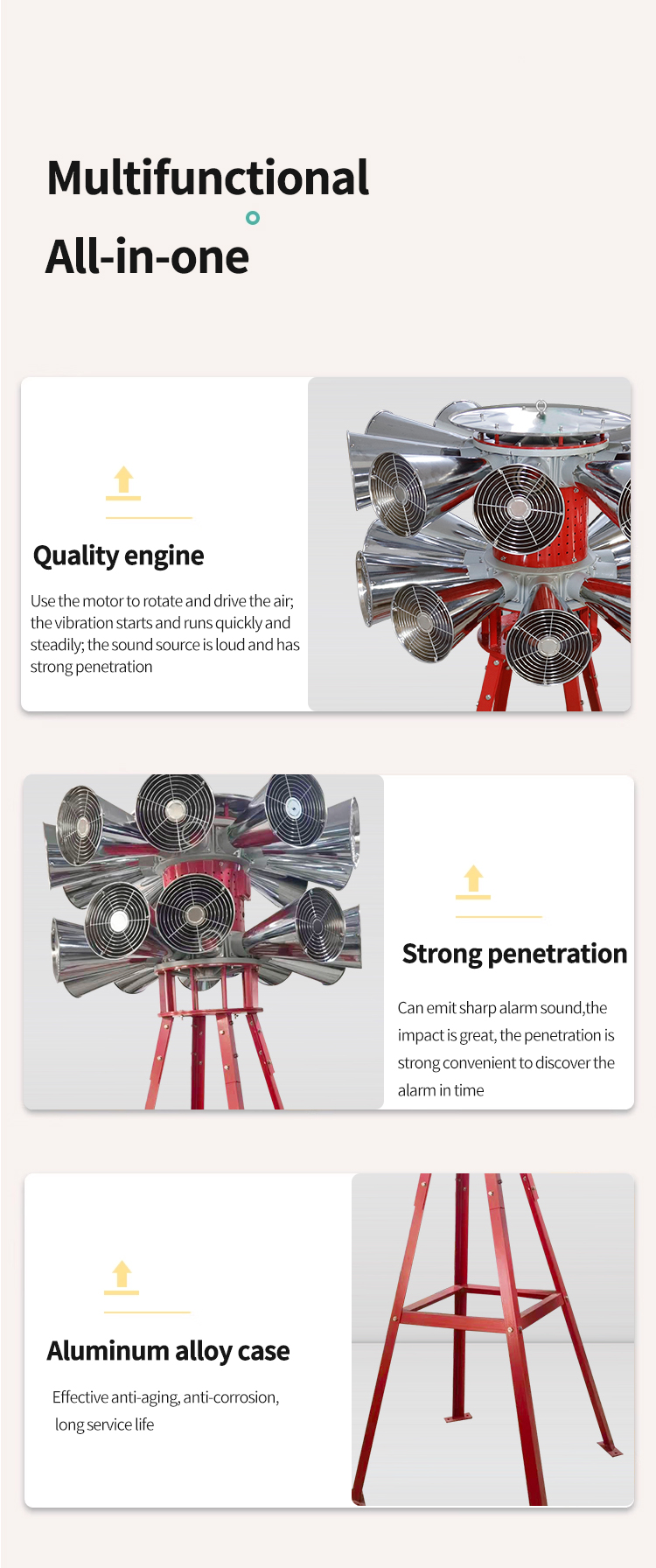 إنذار الرأس المزدوج العمودي مع قوسين متعدد الوظائف 