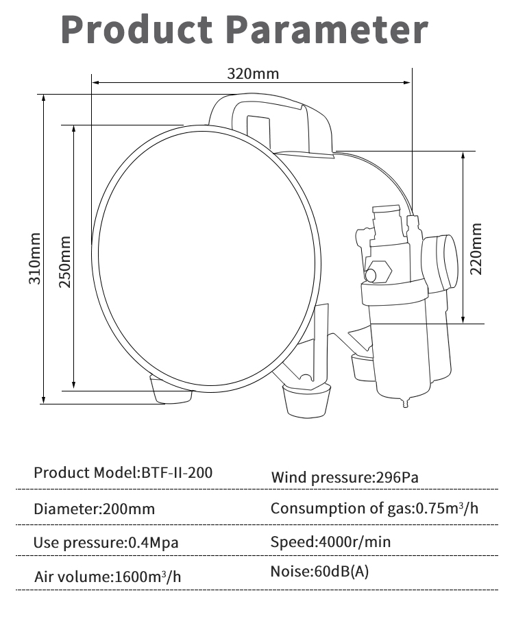 BTF-II-20000 مروحة تدفق محوري مقاوم للانفجار